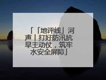 「地评线」河声丨打好防汛抗旱主动仗，筑牢水安全屏障