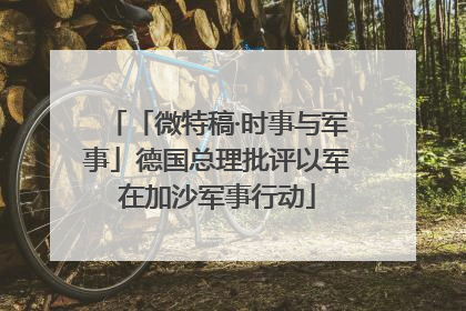 「微特稿·时事与军事」德国总理批评以军在加沙军事行动