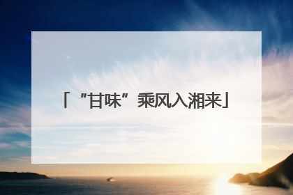 “甘味”乘风入湘来