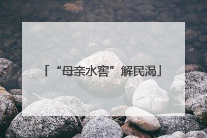 “母亲水窖”解民渴