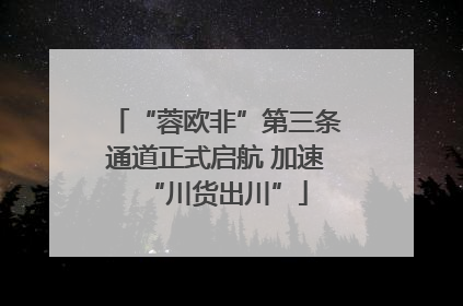 “蓉欧非”第三条通道正式启航 加速“川货出川”