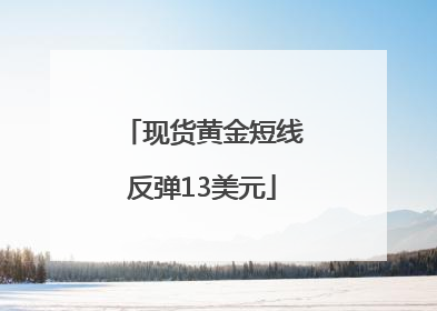 现货黄金短线反弹13美元