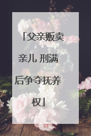 父亲贩卖亲儿 刑满后争夺抚养权