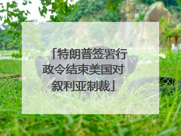 特朗普签署行政令结束美国对叙利亚制裁