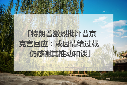 特朗普激烈批评普京 克宫回应：或因情绪过载 仍感谢其推动和谈