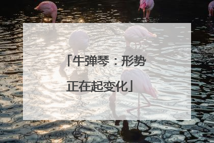 牛弹琴：形势正在起变化