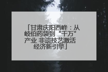 甘肃庆阳西峰：从岐伯药袋到“千万”产业 非遗技艺激活经济新引擎