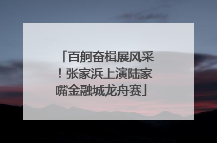 百舸奋楫展风采！张家浜上演陆家嘴金融城龙舟赛