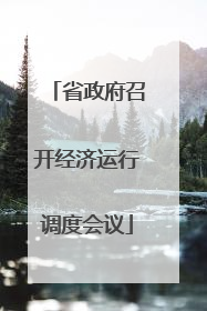 省政府召开经济运行调度会议