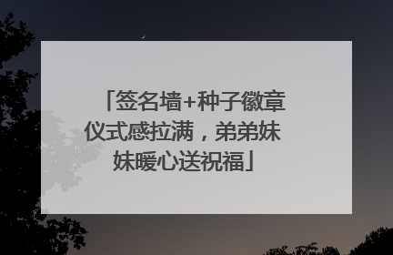 签名墙+种子徽章仪式感拉满，弟弟妹妹暖心送祝福
