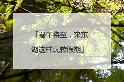端午将至，来东湖这样玩转假期