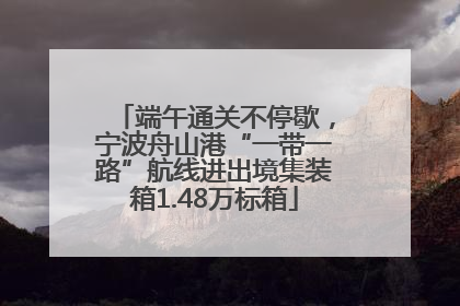 端午通关不停歇，宁波舟山港“一带一路”航线进出境集装箱1.48万标箱