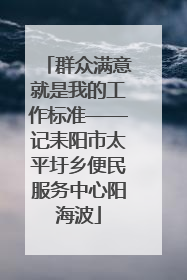 群众满意就是我的工作标准——记耒阳市太平圩乡便民服务中心阳海波