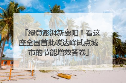 绿意澎湃新襄阳！看这座全国首批碳达峰试点城市的节能增效答卷