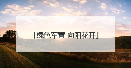 绿色军营 向阳花开