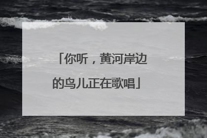你听，黄河岸边的鸟儿正在歌唱