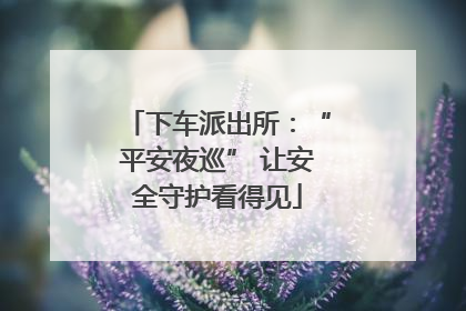 下车派出所：“平安夜巡” 让安全守护看得见