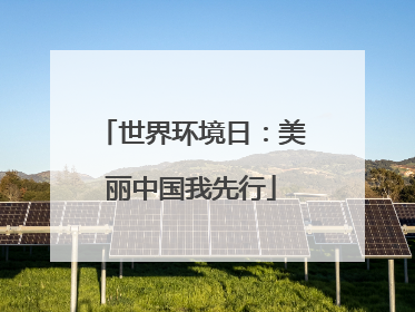 世界环境日：美丽中国我先行
