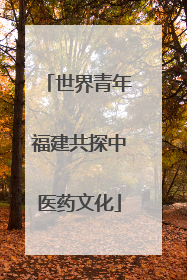 世界青年福建共探中医药文化