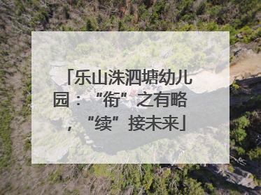 乐山洙泗塘幼儿园：“衔”之有略，“续”接未来