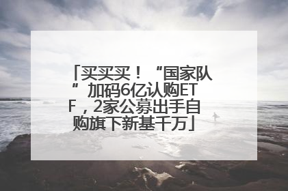 买买买！“国家队”加码6亿认购ETF，2家公募出手自购旗下新基千万