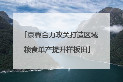 京冀合力攻关打造区域粮食单产提升样板田
