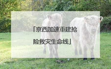 京西加速重建抢险救灾生命线