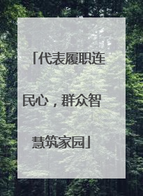 代表履职连民心，群众智慧筑家园