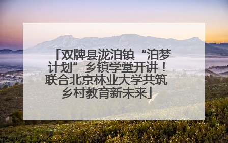 双牌县泷泊镇“泊梦计划”乡镇学堂开讲！联合北京林业大学共筑乡村教育新未来