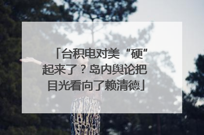 台积电对美“硬”起来了？岛内舆论把目光看向了赖清德