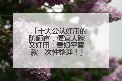 十大公认好用的防晒霜，便宜大碗又好用：贵妇平替款一次性整理！