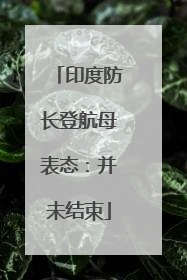 印度防长登航母表态：并未结束