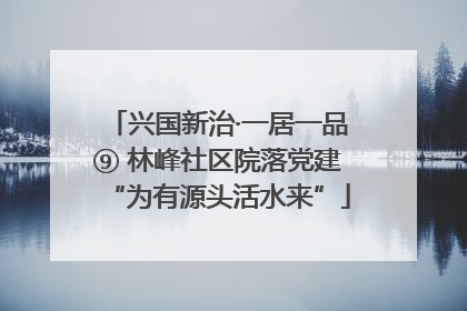 兴国新治·一居一品⑨ 林峰社区院落党建“为有源头活水来”