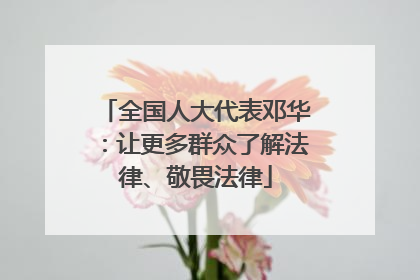 全国人大代表邓华：让更多群众了解法律、敬畏法律