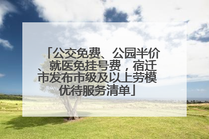 公交免费、公园半价、就医免挂号费，宿迁市发布市级及以上劳模优待服务清单