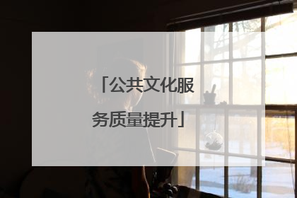 公共文化服务质量提升
