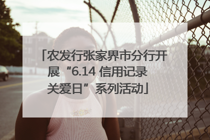 农发行张家界市分行开展“6.14 信用记录关爱日”系列活动