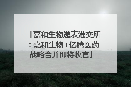 嘉和生物递表港交所：嘉和生物+亿腾医药战略合并即将收官