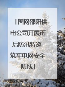 国网邵阳供电公司开展雨后防汛特巡 筑牢电网安全防线