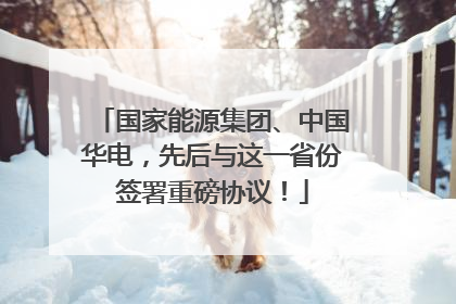 国家能源集团、中国华电，先后与这一省份签署重磅协议！