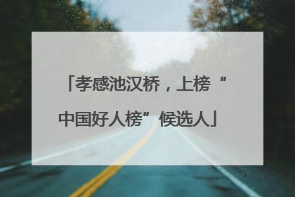 孝感池汉桥，上榜“中国好人榜”候选人
