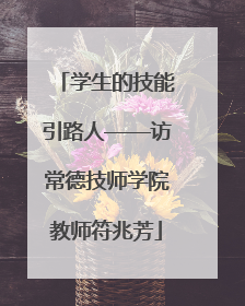 学生的技能引路人——访常德技师学院教师符兆芳