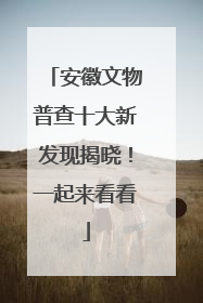 安徽文物普查十大新发现揭晓！一起来看看