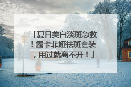 夏日美白淡斑急救！露卡菲娅祛斑套装，用过就离不开！