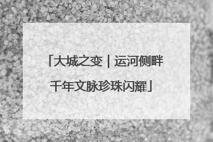大城之变｜运河侧畔 千年文脉珍珠闪耀