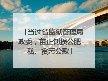 当过省监狱管理局政委，苗正钊损公肥私、贪污公款