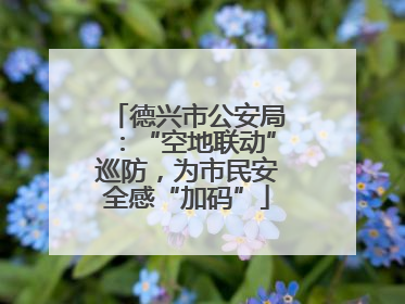 德兴市公安局：“空地联动”巡防，为市民安全感“加码”