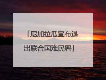 尼加拉瓜宣布退出联合国难民署
