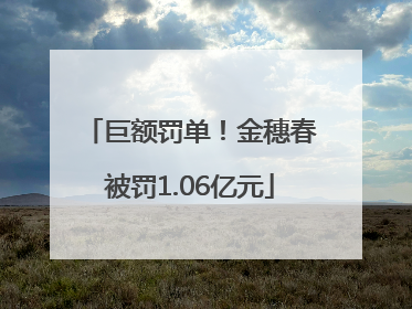 巨额罚单！金穗春被罚1.06亿元