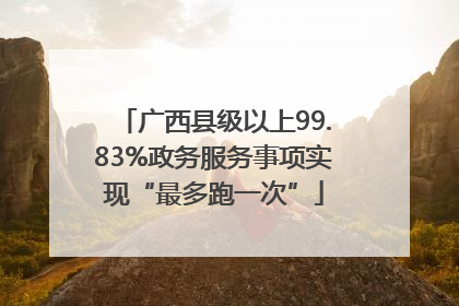 广西县级以上99.83%政务服务事项实现“最多跑一次”